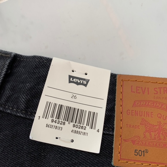 Levi's 501 Shorts Jeans Women's 26 High Rise Black Casual Pants Denim Ripped NEW - Picture 11 of 11